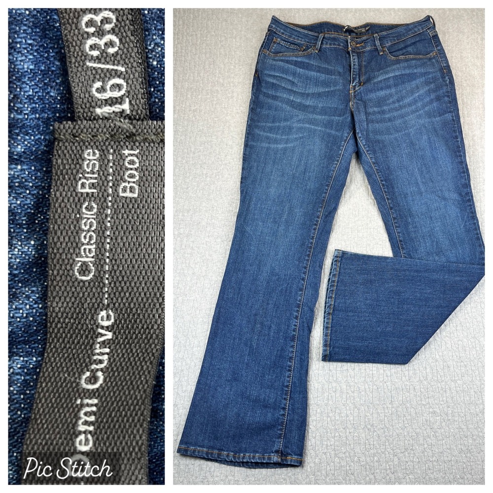 Levis Bootcut Classic Curve Demi Dress Jeans Women 16/33X31 1/2 Blue medium wash